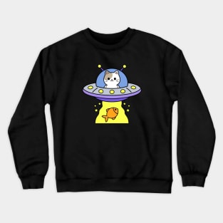 FUNNY UFO ALIEN CAT ABDUCTION Crewneck Sweatshirt